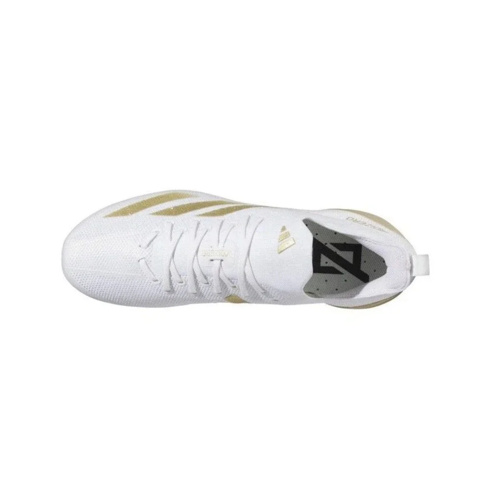 Mens Sz 12 - Adidas Adizero Electric White Gold Metallic Football Cleats New